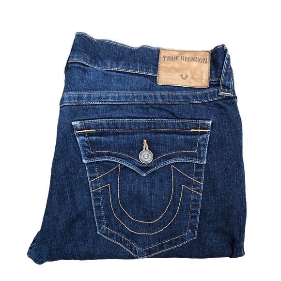 Vintage True Religion Jeans Size 38 RICKY FLAP T Blue - Picture 3 of 10